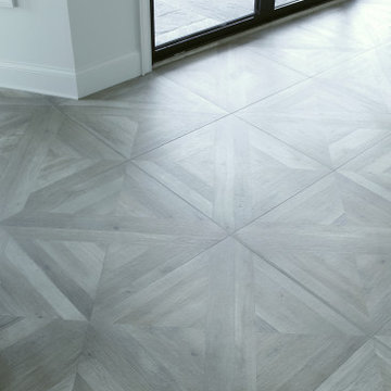 Wood Lattice Look Tiled Floor - Tile & Installation by Exact Tile Inc