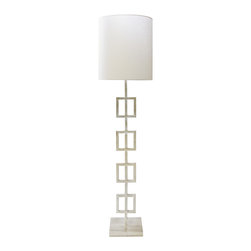 Worlds Away Quinn Silver leaf floor lamp - Floor Lamps