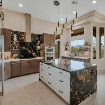 Volcano Granite Waterfall Kitchen Island