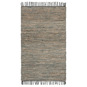 Safavieh Vintage Leather Collection VTL203 Rug, Grey, 2' X 3'