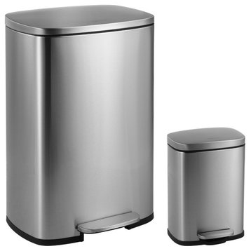 Connor 13-Gallon Trash Can With Soft-Close Lid and Mini Trash Can