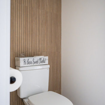 Zen Bathroom Remodel with Floating Vanity and Freestanding Tub