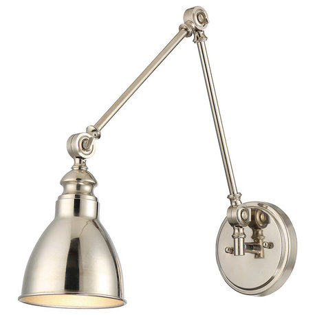 Dakota 1-Light Adjustable Sconce, Polished Nickel