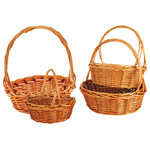 WaldImports - Wald Imports Brown Willow Decorative Nesting Storage Baskets, Set of 4 - SET OF 4 MEDIUM BROWN WILLOW BASKETS. Nested set of four medium brown willow baskets with handles.Size: X-LG: 14 x 4.5(15 OAH)
