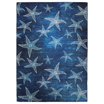 Linon Indoor Outdoor Machine Washable Bondi Accent 3'x5' Rug in Blue