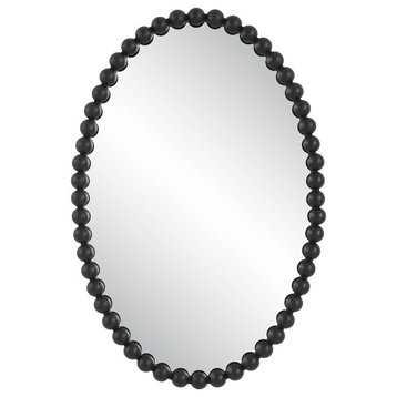 Serna Black Oval Mirror