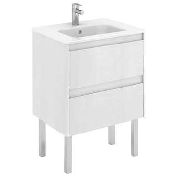 Ambra 60F Freestanding Bathroom Vanity in Matte White