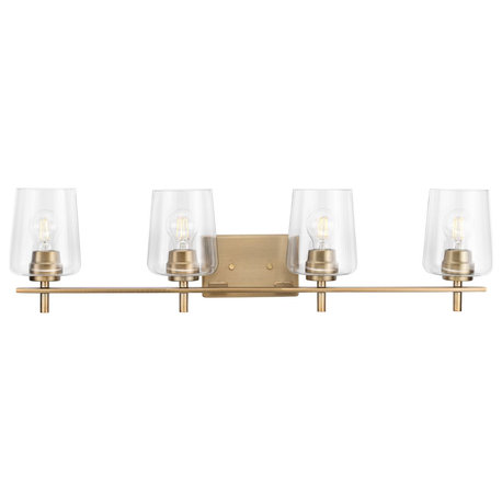 Calais 34" 4-Light Vintage Brass Vanity Light