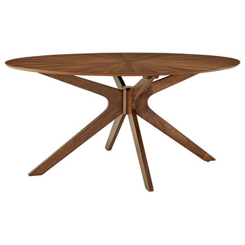 Crossroads 63" Oval Wood Dining Table, Walnut