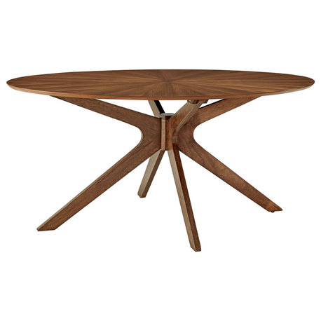 Crossroads 63" Oval Wood Dining Table, Walnut