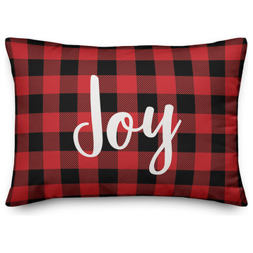 Joy, Buffalo Check Plaid 14x20 Lumbar Pillow