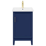 Water Creation - Elsa 20 In. Ceramic Sink Top Vanity in Monarch Blue - Brighten every nook and corner with Water Creationvanity! Elise collection bathroom vanity is the perfect addition in a level of subtle sophistication for small bath or powder room. Crafted of MDF in top-notch quality for exceptional strength and structural integrity, this small vanity is designed to build to the last. The cabinet is adorned with sleek brushed metal hardware which defines the clean, linear silhouette in every respect. Despite its exquisite size, practical and stylish elements include ample storage space behind the soft-close doors for your toiletries. The lustrous ceramic integrated sink vanity top in silky smooth surface prevents staining and make cleanup a breeze. Designing the speak itself, its lucid shaker styling is assured to appeal to a wide range of tastes for your bathroom renovation.