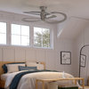 Luxury Modern Ceiling Fan, Hand-Painted Silver