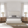Nativa Interiors Moyra Plain Bed, Off White, Queen, Headboard: Medium