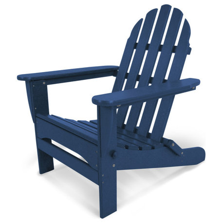 Polywood Classic Folding Adirondack, Navy