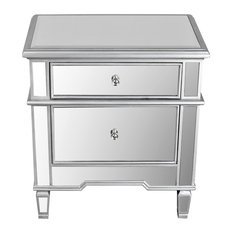 Shop Mirrored Nightstand Home Goods Products on Houzz - Furniture Import & Export Inc. - 2-Drawer Mirrored Accent Stand -  Nightstands and