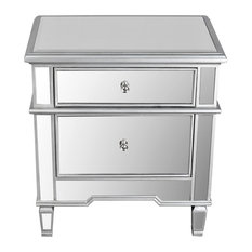 Contemporary Nightstands and Bedside Tables | Houzz - Furniture Import & Export Inc. - 2-Drawer Mirrored Accent Stand -  Nightstands And