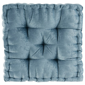 Intelligent Design Azza Square Floor Pillow Seat Cushion, Blush, Aqua Blue