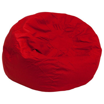 DG-BEAN-LARGE-SOLID-RED-GG Fabric Kids Bean Bag Chair, Red
