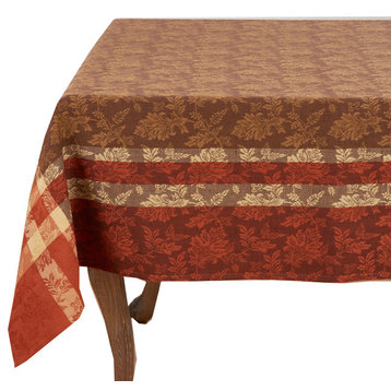 Holidays Autumn Leaves Print Cotton Tablecloth , 70"x70"