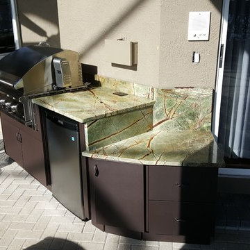 After : Beautiful granite accents the durable weather proof cabinets