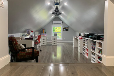 Example of an arts and crafts home office design in Atlanta