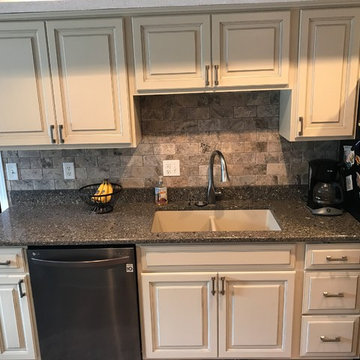 Amish Custom Cabinetry-Antique White with Gray Flood Glaze