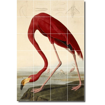 John Audubon Birds Painting Ceramic Tile Mural #36, 24"x36"