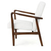 GDF Studio Callisto Mid Century Modern Fabric Club Chair, White