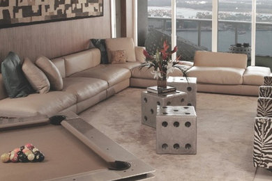 Living room - contemporary living room idea in Miami