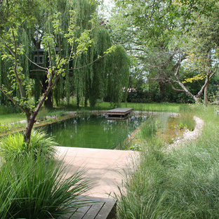 Uriger Schwimmteich hinter dem Haus in London