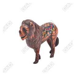 ANTIQUE HUED MEENAKARI LION - Decorative Objects And Figurines