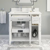 Terrence 36" Vanity with Power Bar and Drawer Organizer, White