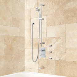 TRIMBLE TUB AND SHOWER SET WITH SLIDE BAR - Tub And Shower Faucet Sets