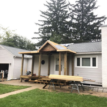 Composite Deck Front Porch and Barrel Cove Entryway