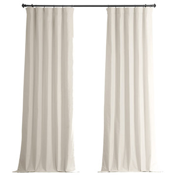 Fable Beige Dune Textured Hotel Blackout Cotton Curtain Single Panel, 50Wx96L