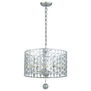 Crystorama 545-SA 5 Light Chandelier in Antique Silver