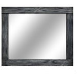 Renewed Decor - Vintage Ebony Natural Rustic Style Vanity Mirror , 60"x30" - This attractive Natural Rustic Wood Framed Mirror is the perfect addition to any powder room, entry hall, office or just about any room needing some light and rustic charm. Our frame starts from the highest quality premium Kiln-Dried Square Edge Whitewood that meets the highest quality grading standards for strength and appearance. We hand bevel each edge, distress each surface and hand wipe stain to create that perfect rustic finish. We assemble these frames with a focus on exceptional build quality, we use high strength specialized fasteners to assemble each joint and use only USA sourced 1/4 hand cut clear mirrored glass. Each frame will showcase its own unique grain patterns and knots making each and every frame unique. This Rectangular Design can be hung vertically or horizontally.