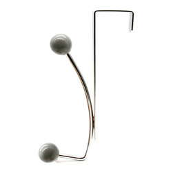 Evideco - Over-the-Door 2-Hook Rack Color: Gray - Robe & Towel Hooks