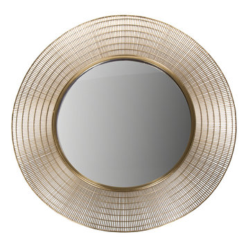 Gold Round Wall Mirror, 90 cm