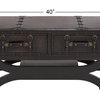 Traditional Brown Faux Leather Coffee Table 55743