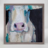 "Cow Close Up" Mini Framed Canvas by Cathy Walters