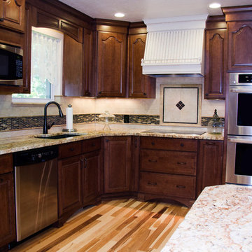 White & Brown Maple Cabinets