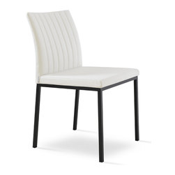 ZEYNO DINING BLACK-WHITE LEATHERETTE - Dining Chairs
