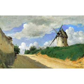 Jean-Baptiste-Camille Corot A Windmill Wall Decal