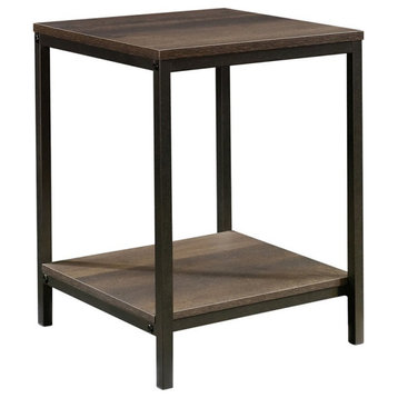 Sauder North Avenue Modern Metal End Table in Smoked Oak