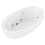 ANZZI - Leni 5.9 ft. Jetted Whirlpool Tub With Reversible Drain, White - Leni freestanding bathtub series design resembles the water droplet resonance phenomena. The sloped inner edge of the bathtub functions as two comfortable inclining armrests. Creates an elegant, functional centerpiece for your bathroom and the focal point for relaxation. Aesthetically appealing and physically soothing merging both worlds into a triumph of elegance.