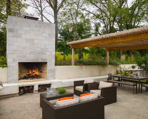 Concrete Block Fireplace | Houzz