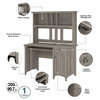 Salinas Small Computer Desk with Hutch in Driftwood Gray - Engineered Wood