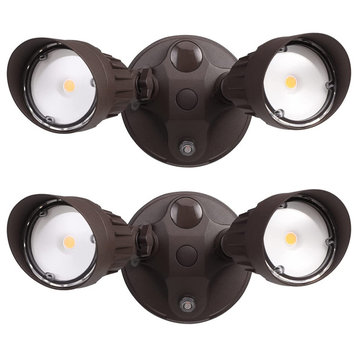 2-Pack Dusk to Dawn LED Security Lights, Adjustable Dual-Head Flood Light